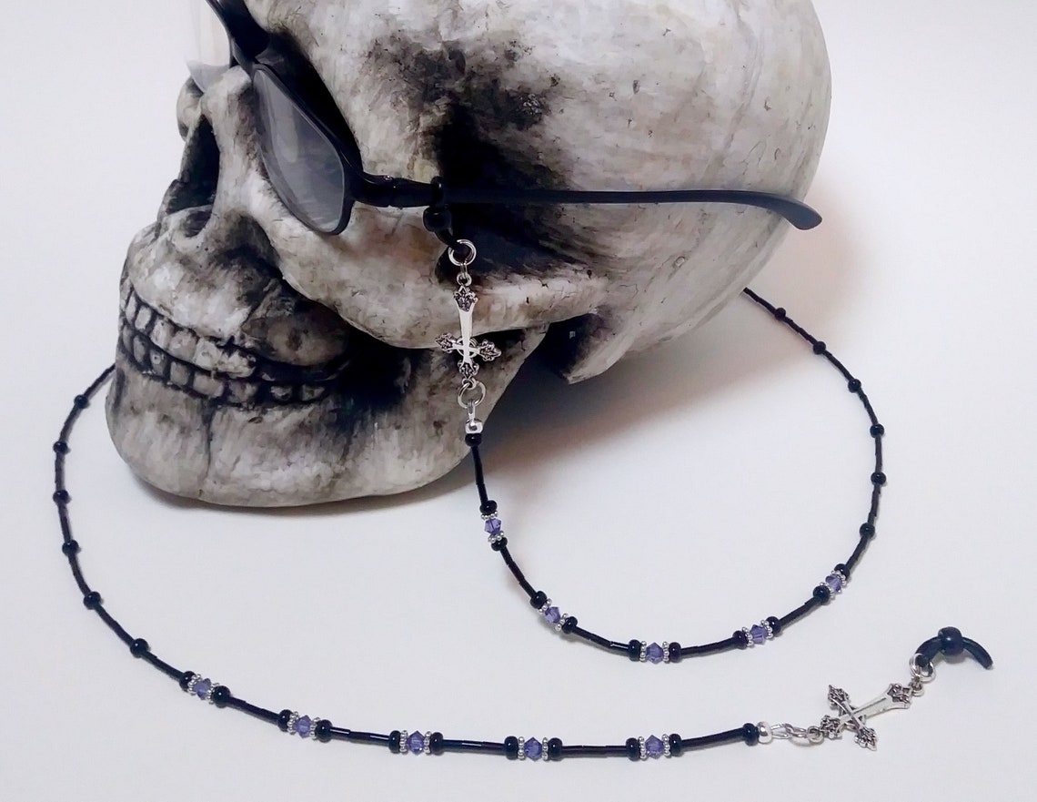 Gothic Cross Eyeglass Chain Gothic Cross Red or Purple Etsy