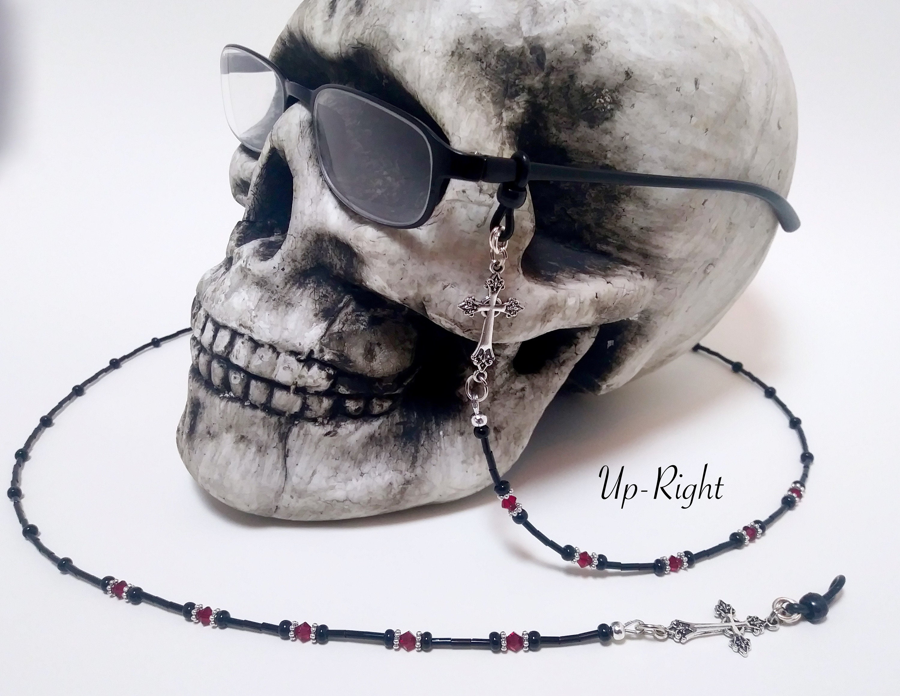 Gothic Cross Eyeglass Chain Gothic Cross Red or Purple Etsy