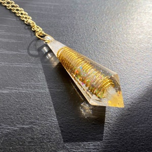 Selenite Wrapped Orgonite Pendant Necklace