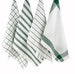 Woven Cotton Assorted Kitchen Towels Set of 4, 20'W x 27'L Checkered Stripe Dishcloths for Everyday Blue or Green 
