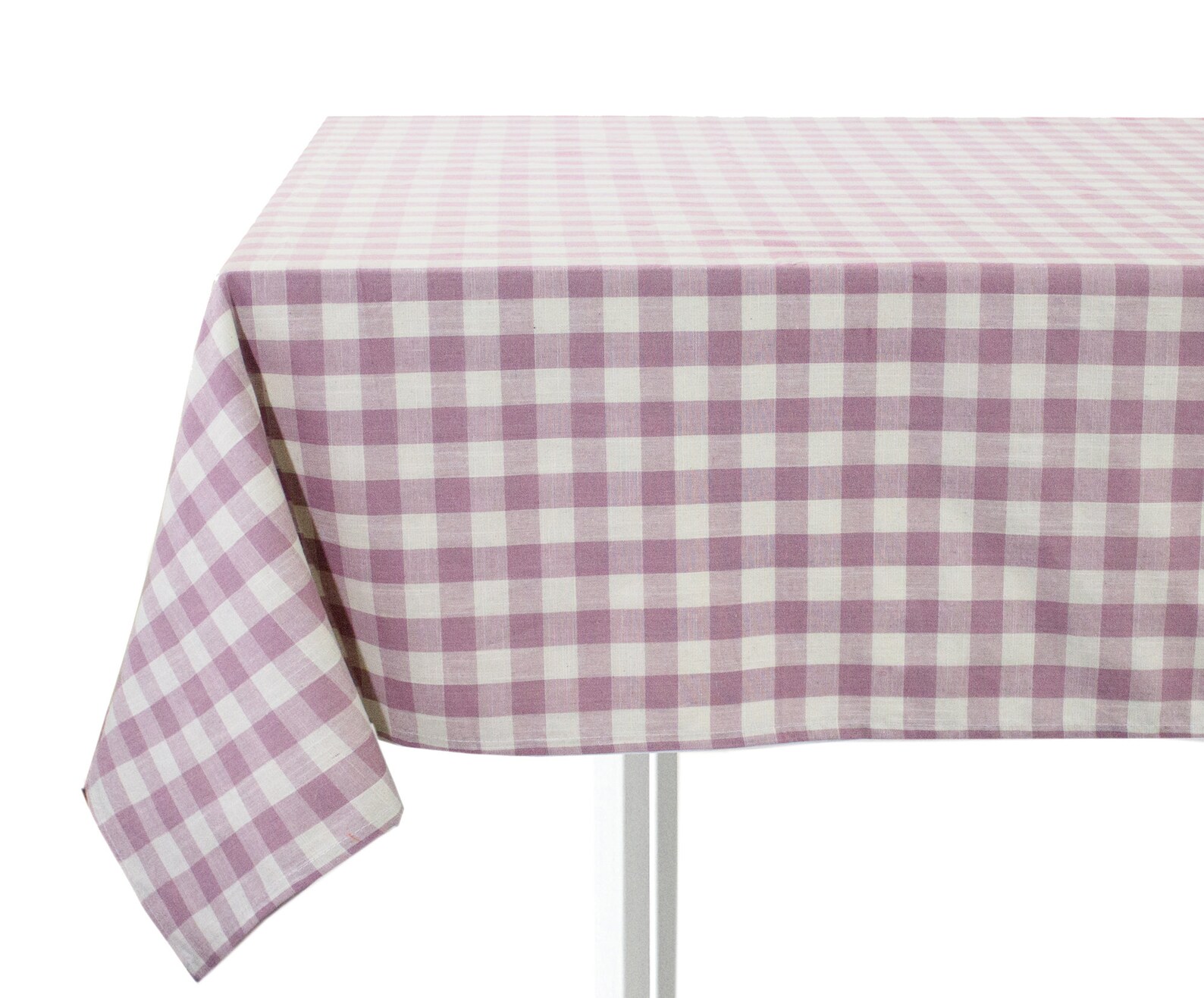 Pale Pink Classic Gingham Checkered Tablecloth Thin Cotton Etsy