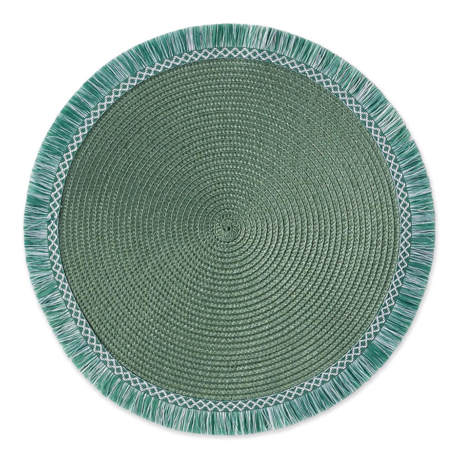 Woven Braided 15 Round Placemats With Fringe Set of 2 Etsy