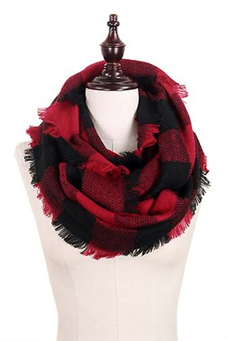 Napkins Buffalo Plaid Red and Black with Velvet Pom Pom Trim Design Christmas Tree Skirt Table Runner Pillow