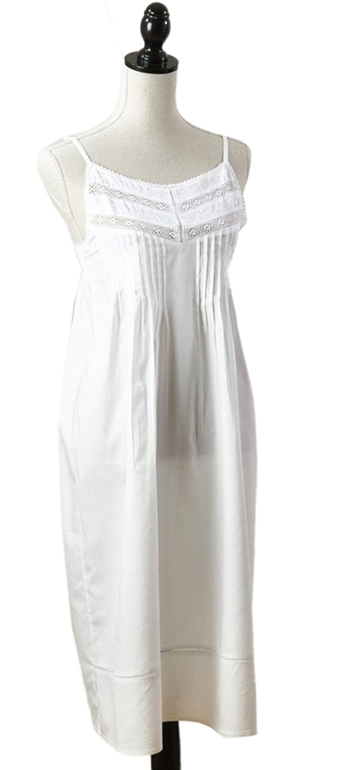 White cotton spaghetti strap clearance nightgown