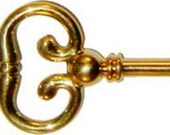 Polished Cast Brass Key Blank for Roll Top Desk Lock, KY-8B