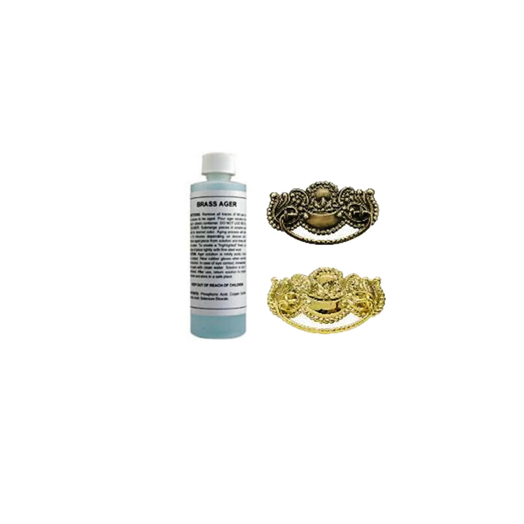 Metal Brass Ager & Darkening Solution 8 0z, Part M-3, Use to Antique or  Darken Brass, Copper, Bronze, Steel or Zinc