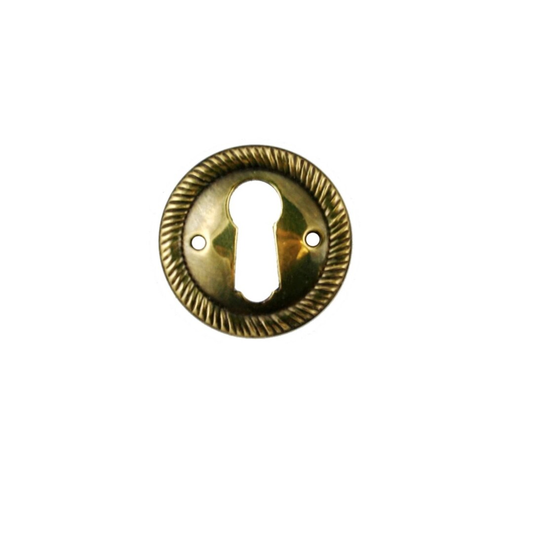 Aged Brass Keyhole Escutcheon With Rope Edge 1 Dia - Etsy
