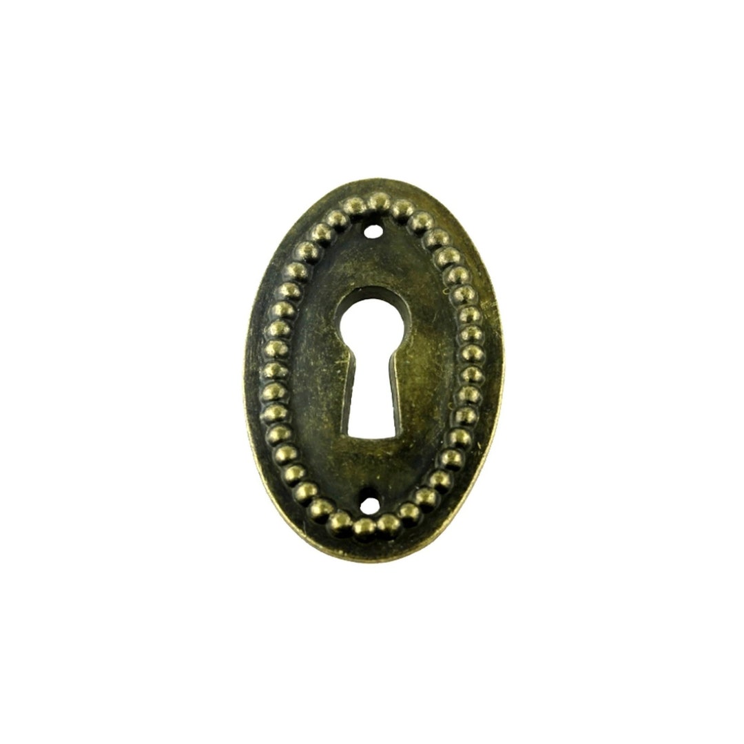 Antique Brass Oval Beaded Keyhole Cover Escutcheon B-260 - Etsy