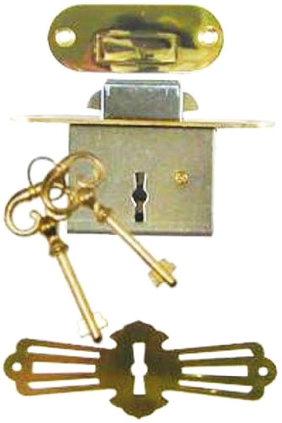 Roll Top Desk Lock Set Rounded Plates M1802 With Brass Etsy