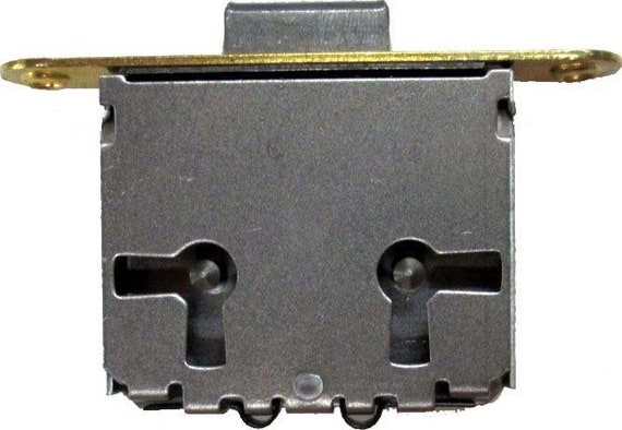 M-1848 HALF MORTISE STEEL DRAWER OR R DOOR LOCK W// BRASS MNTING PLATE H