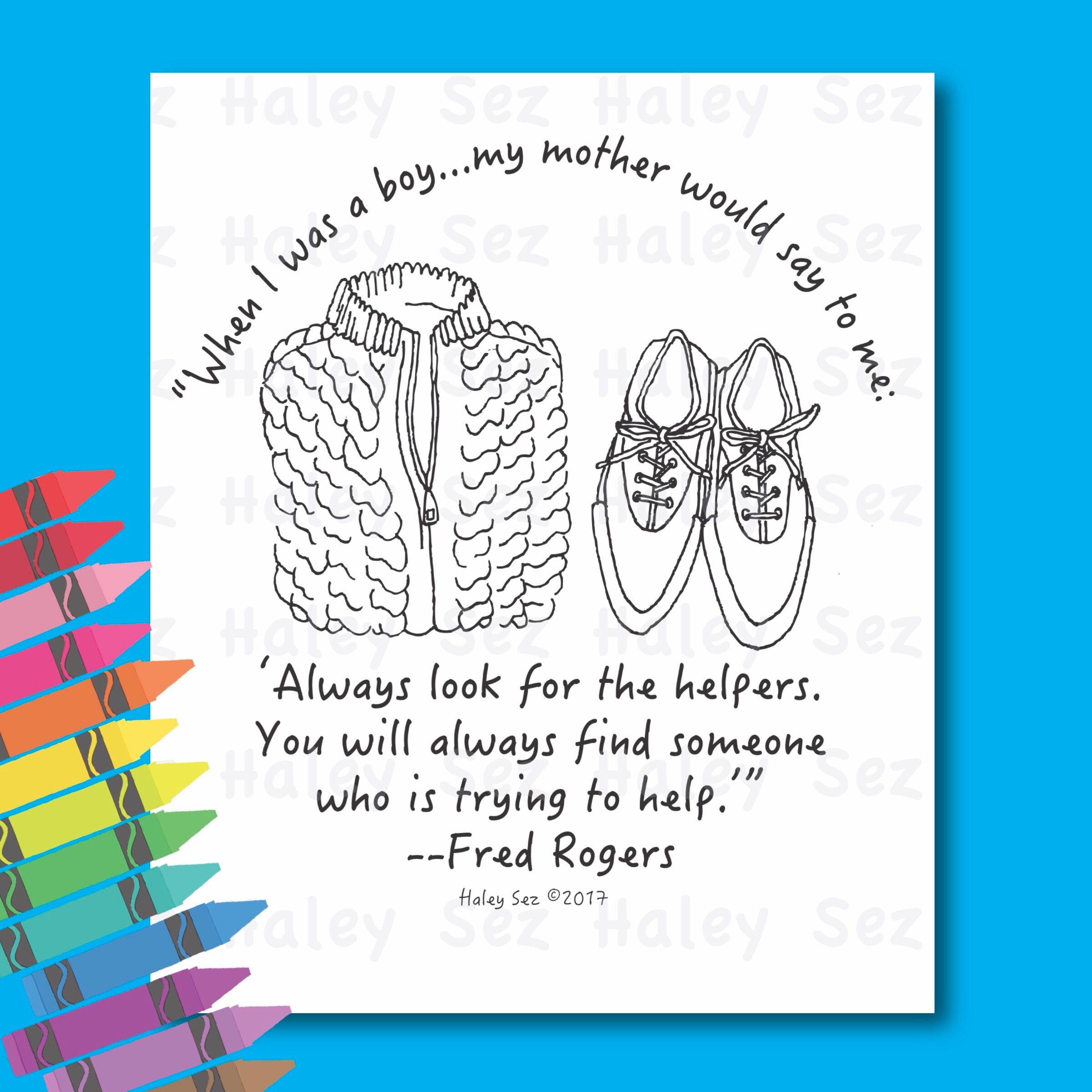 Printable Mister Rogers Coloring Sheet Set, PDF File, Instant Download ...