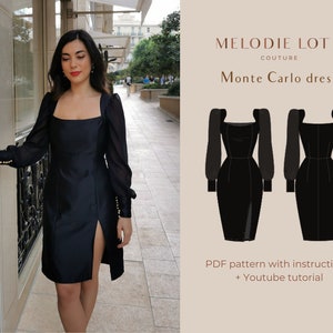 The PERFECT black cocktail dress - Monte Carlo dress - PDF Pattern + Tutorial