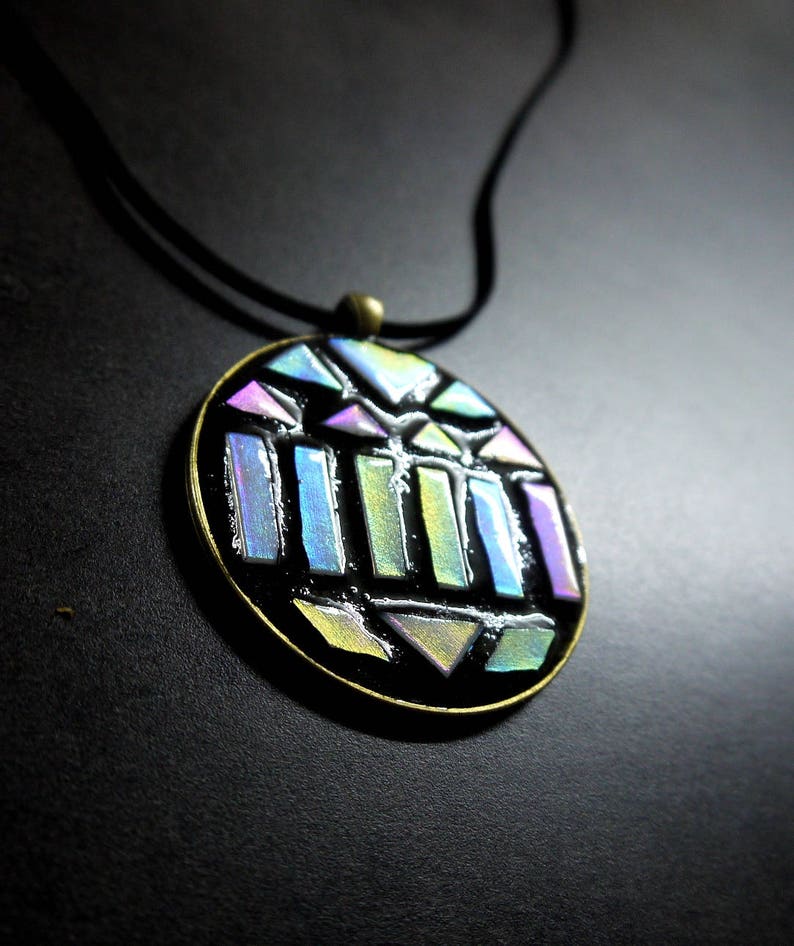 Round mosaic pendant Handmade pendant BOHO pendant Mosaic necklace pendant FREE SHIPPING!
