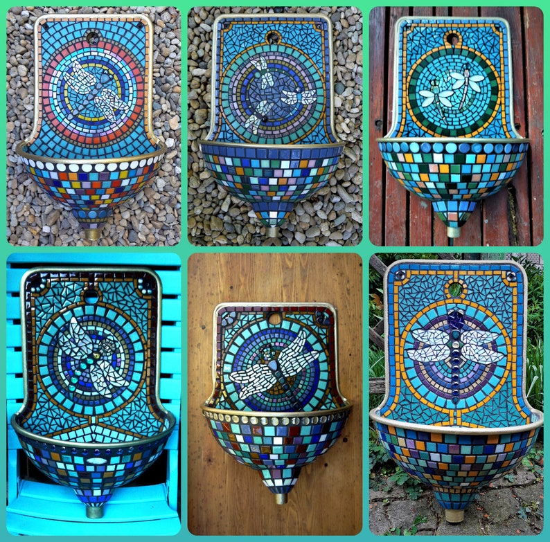 Mosaic Design Wall Fountains Garden Fountains Garden Sinks Etsy