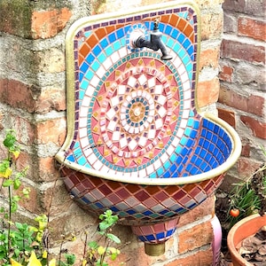 Mosaik Design Wandbrunnen, Gartenbrunnen, Gartenbrunnen, Gartenbrunnen / Outdoor, Wandbrunnen, Mosaikbrunnen / Gartendeko