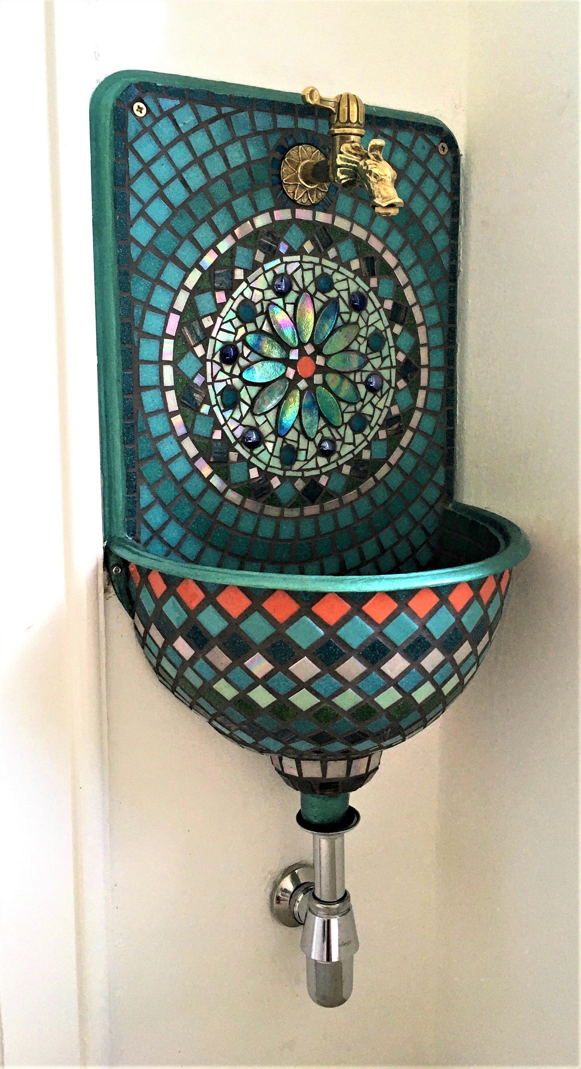 Mosaic Design Wall Fountains Garden Fountains Garden Sinks Etsy UK