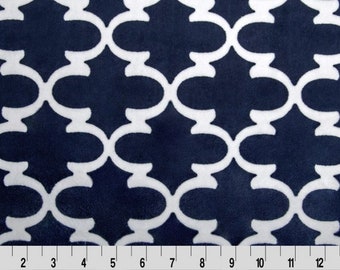 Navy Minky Fabric by the Yard // Navy Print Minky by Shannon Fabrics Navy Smooth Minky Fabric