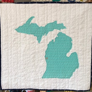 Michigan Quilt Michigan Art Quilt Great Lakes Quilt Modern Art Quilt Pattern