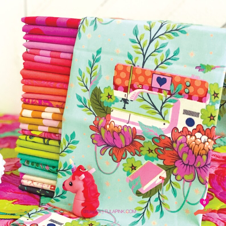 Tula Pink Homemade Sewing Machine Fabric in Mint Cotton Yard Etsy