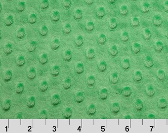 Green Minky Fabric by the yard // Shannon Fabrics Green Minky Fabric Dot Minky Fabric