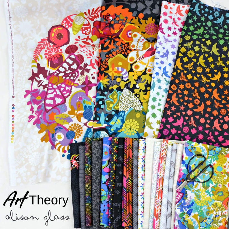 Art Theory Grand Circle Panel in Day by Alison Glass Andover Fabrics Art Theory White Panel