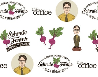 The Office TV Show Fabric Schrute Farms Dwight Fabric by Camelot Fabrics Quality Licensed Fabric Michael Scott Face Fabric