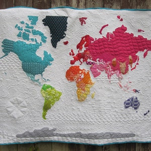 World Map Quilt Pattern/ Small Wall Art World Quilt Pattern Map Quilt Pattern World Pattern Wall Quilt