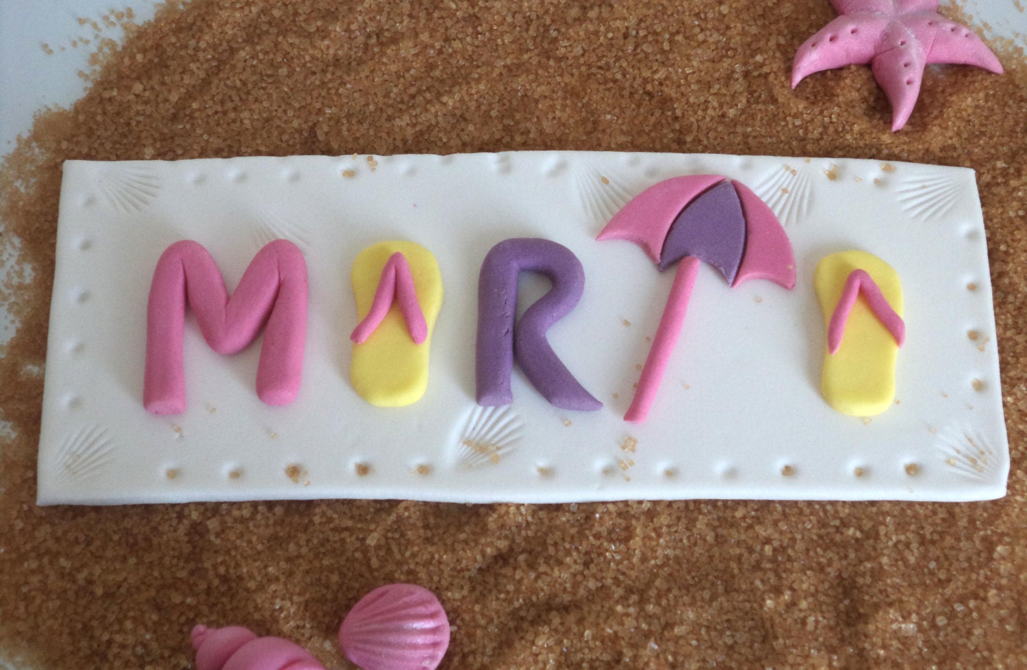 Summer Beach Fondant Cake Topper With Beach Ball Towel Flip Etsy