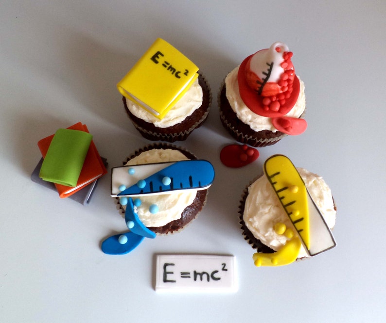 Scientist Edible Fondant 3d Cupcake Topper Science Chemistry Etsy