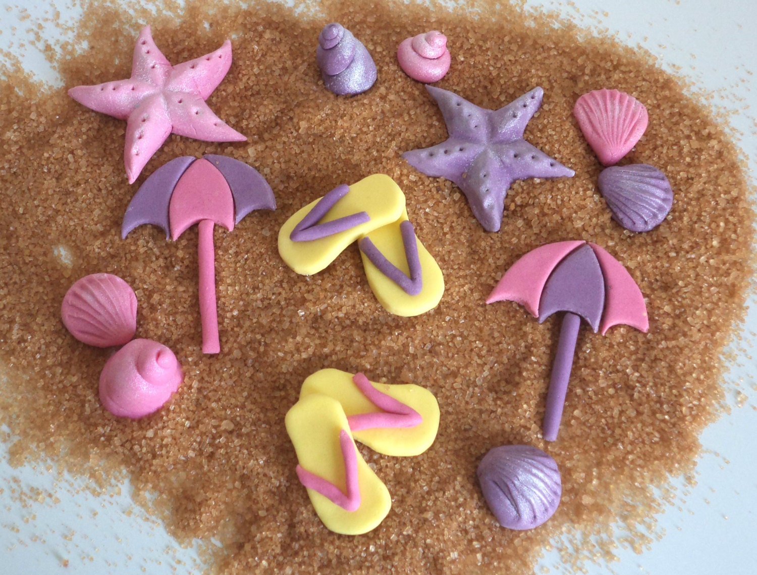 Summer Beach Fondant Cake Topper With Beach Ball Towel Flip Etsy