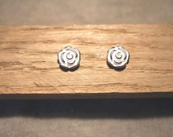 Rose Silver Stud Earrings