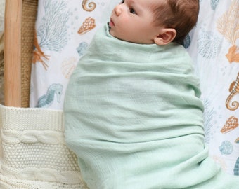 Surf bamboo muslin swaddle wrap