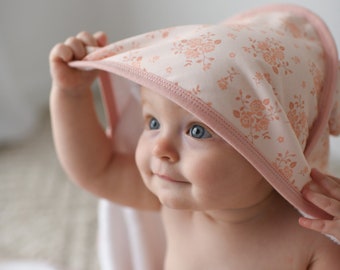 Ensemble de serviettes de bain à capuche en coton bio ROSALIE