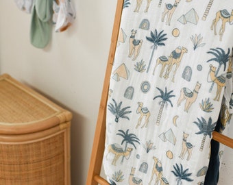 Zahara Azul Musselin Decke für Babybett