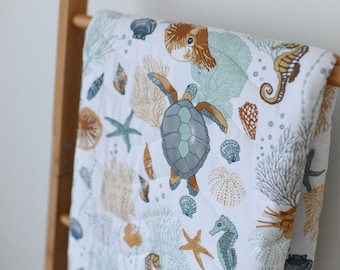 Couverture matelassée en coton bio Nautilus