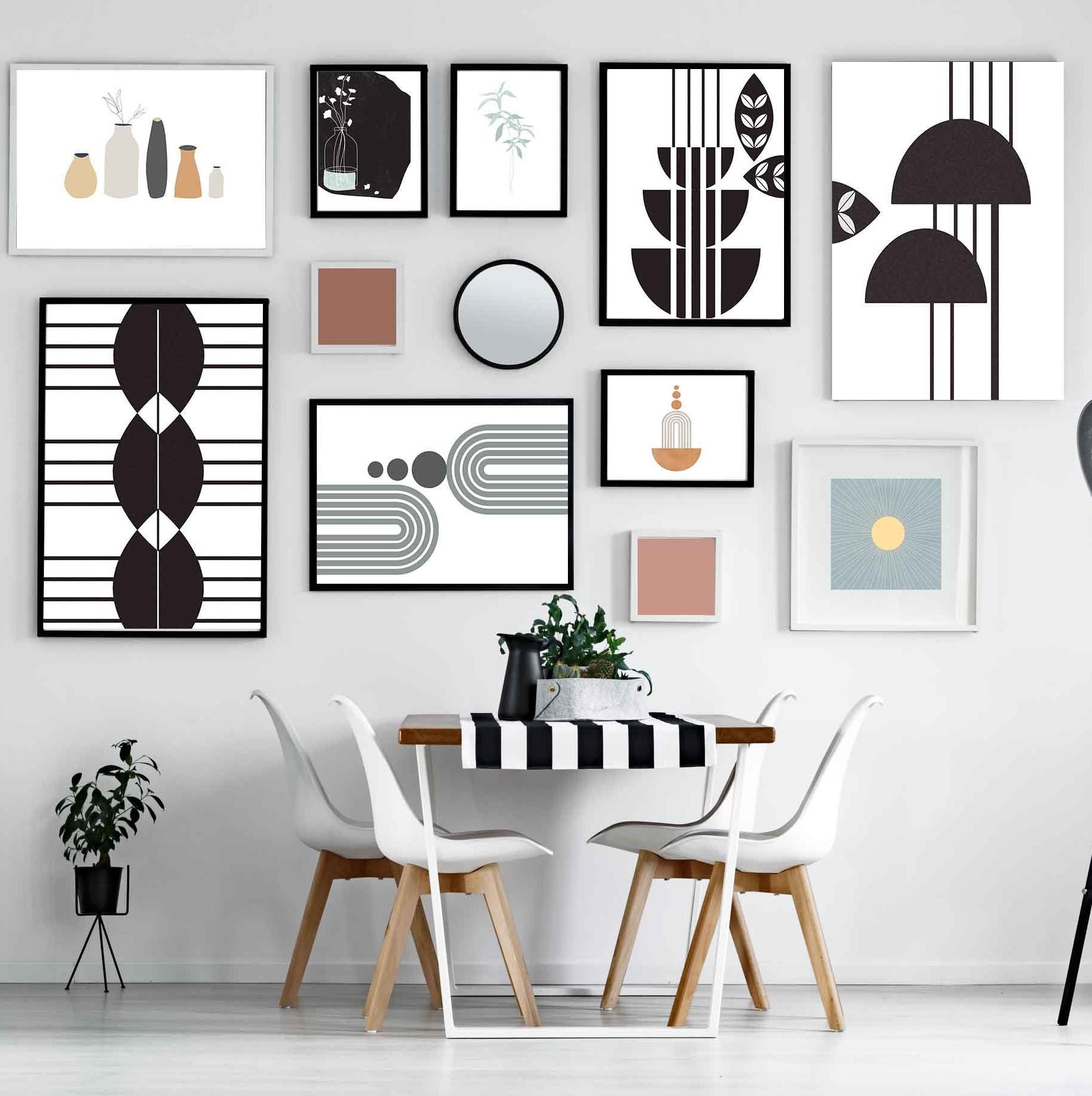 Geometric Wall Art Set of 3set of 3 Black and White - Etsy Canada