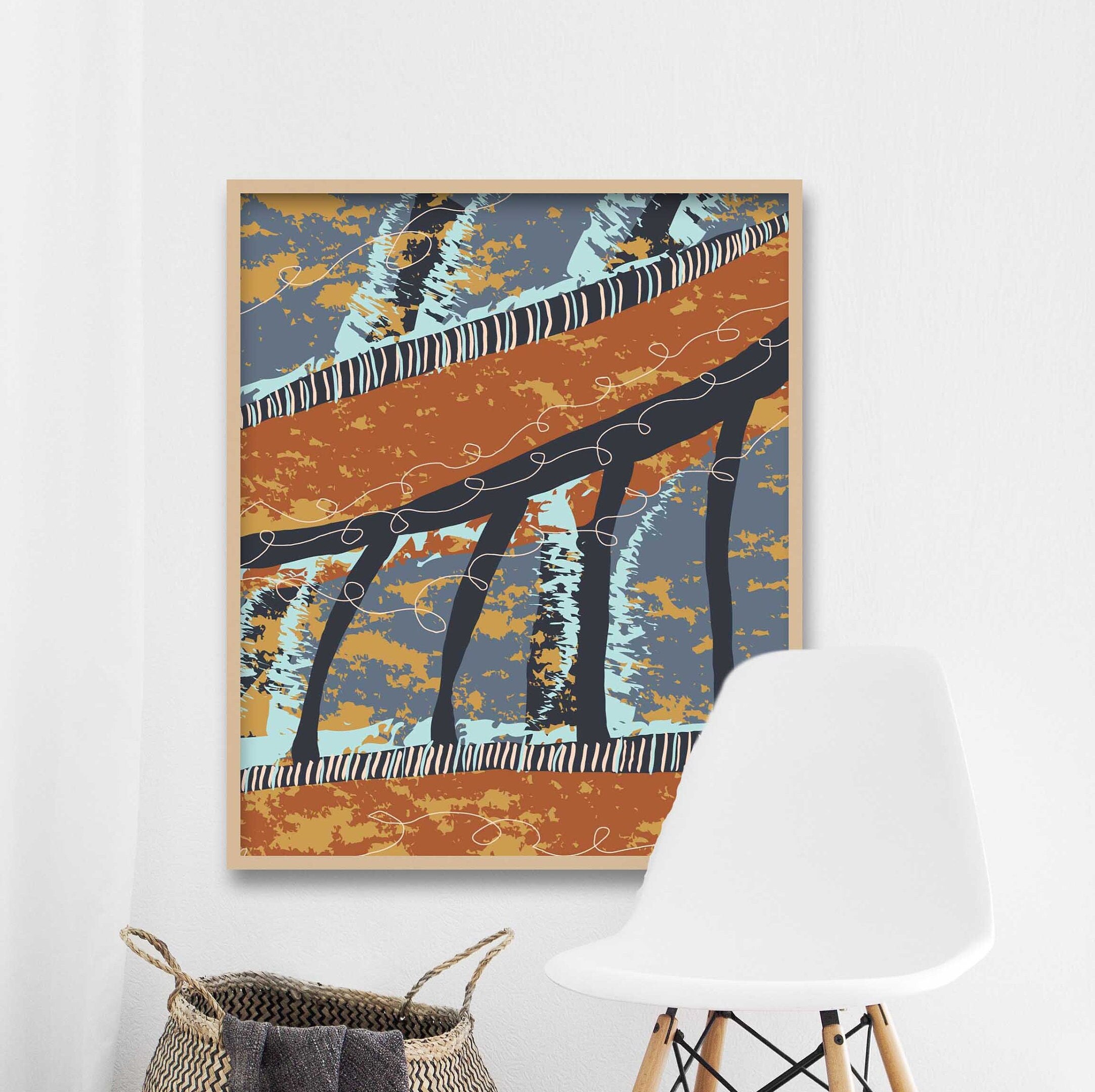 Abstract painting Abstract art Burnt orange Abstract Etsy