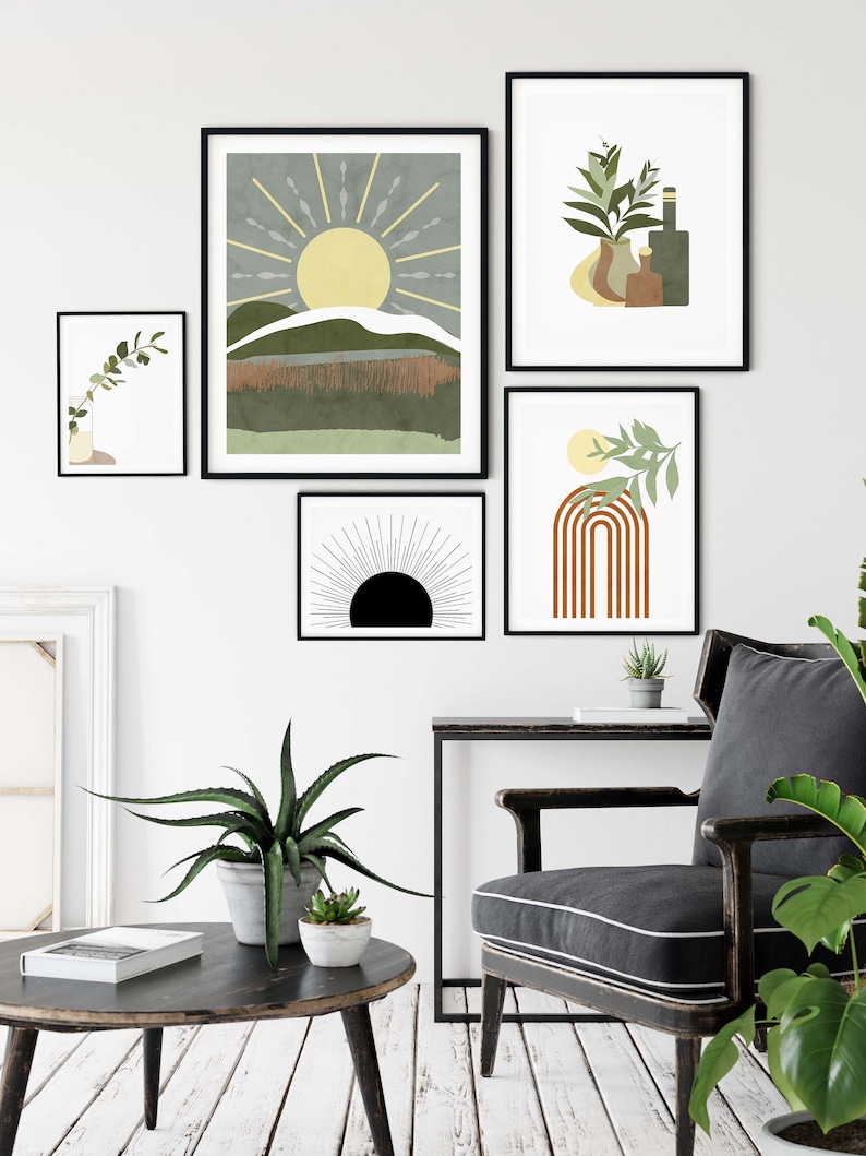 Boho Gallery Wall, Gallery Wall Set, Boho Wall Art Set Printable Files 30 Files Etsy