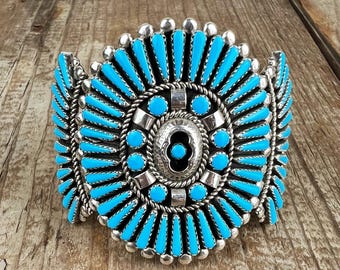 Navajo Cluster Work Cuff Bracelet By Andrew and Vivian Ned (DINE)