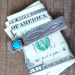 Sterling Silber & Türkis Geldklammer, Diné ( Navajo )