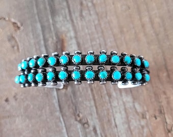 Two Row Petit Point Bracelet, Zuni Pueblo