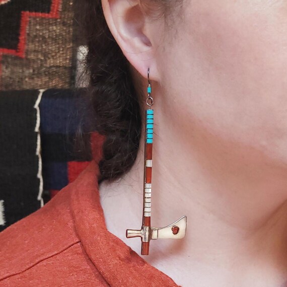 Dramatic Pipe Tomahawk Earrings - image 1