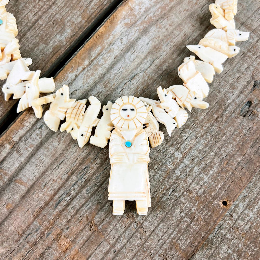 Bone Kachina and Stacked Animal Necklace - Etsy