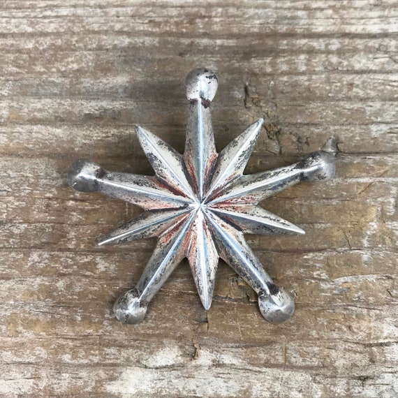 Sandcast Silver Star Brooch - image 1