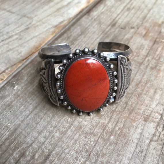 Navajo Red Jasper Cuff Bracelet