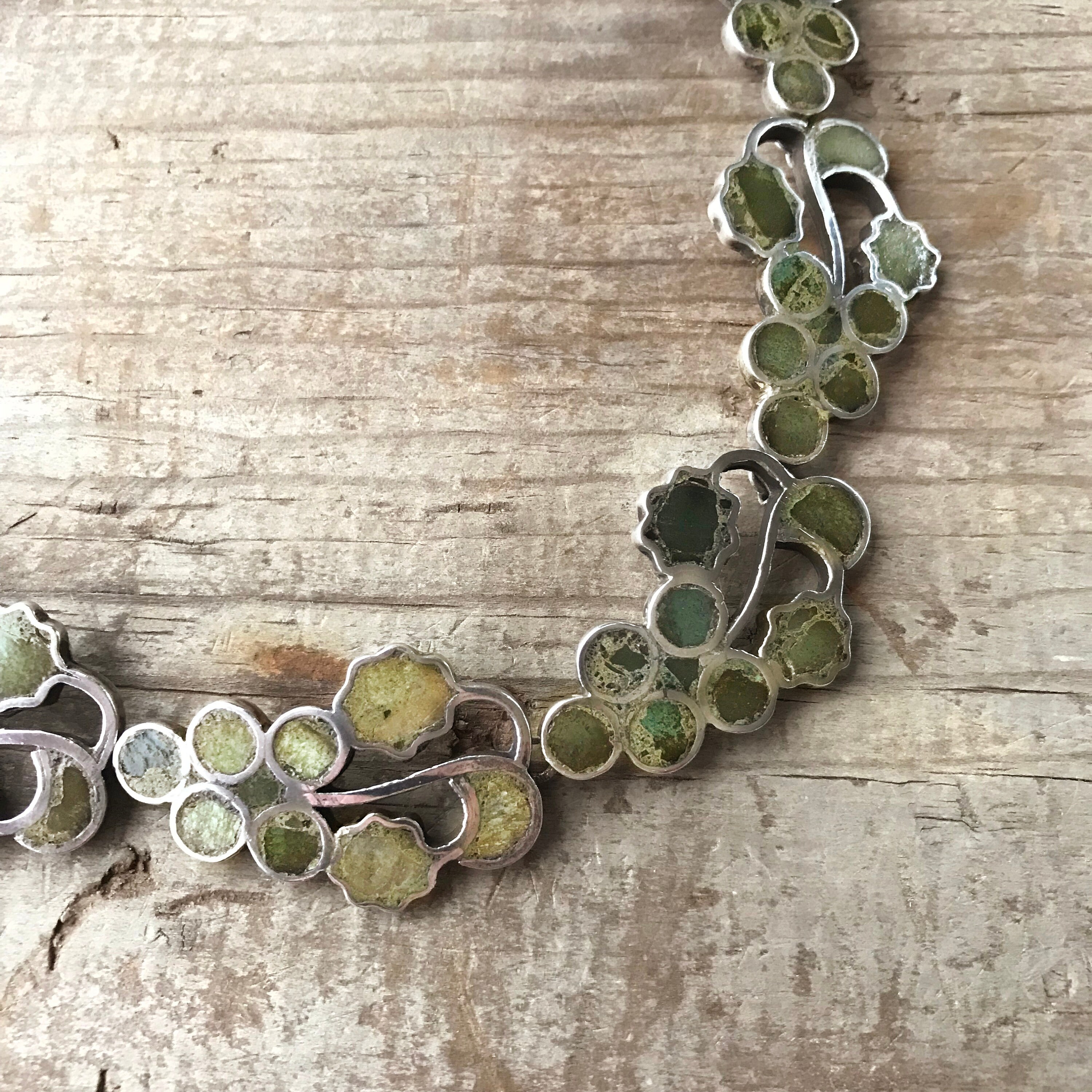 Mexican Chip Inlay Grape Necklace and Bracelet Set - Etsy