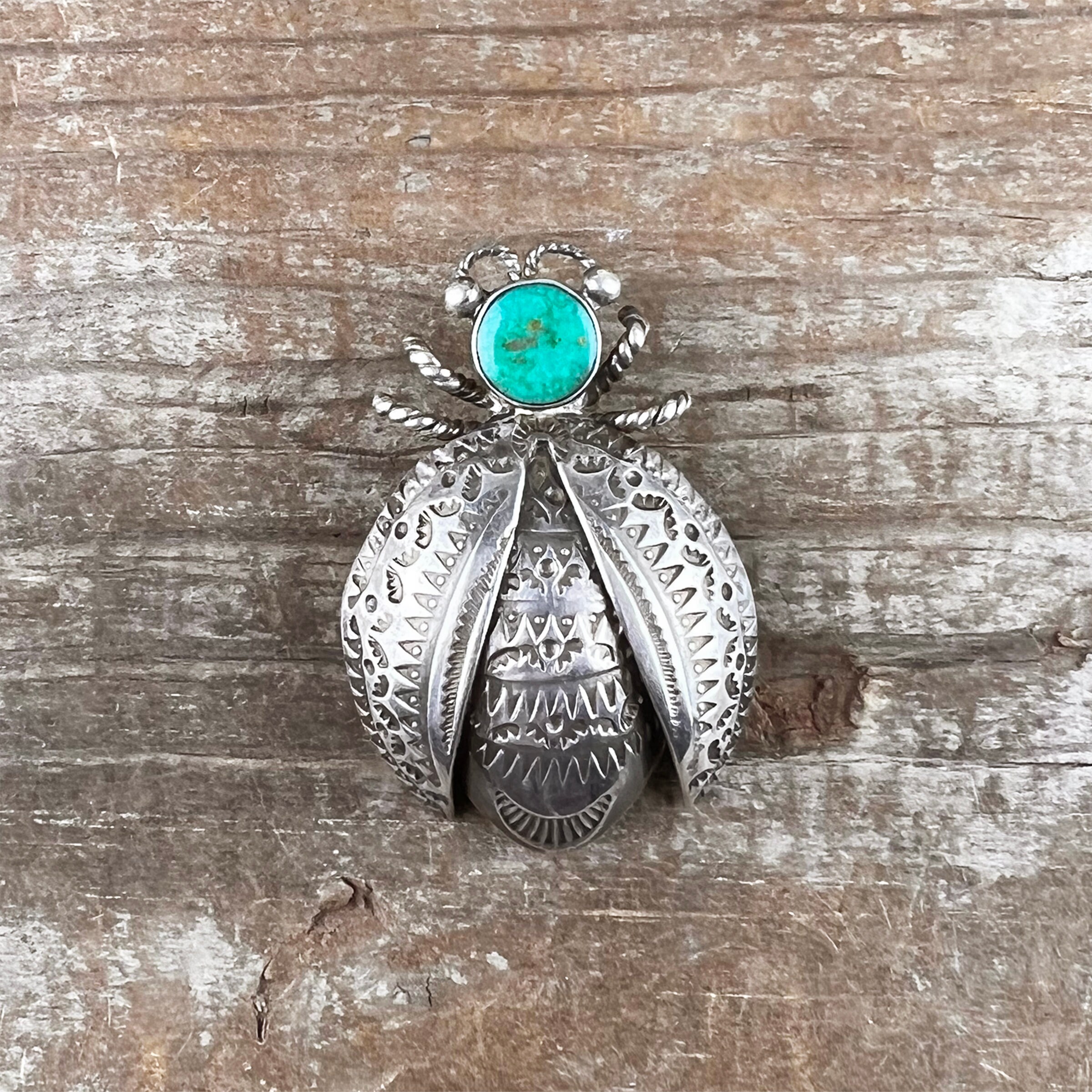 Quality Vintage Navajo Turquoise Shell Sterling Native American Jewelry Silver Bug Pin Old Quality Vintage Navajo Turquoise Shell Sterling Native American Jewelry Silver Bug Pin Old