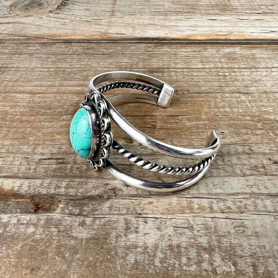 Turquoise and Sterling Silver Cuff - image 6