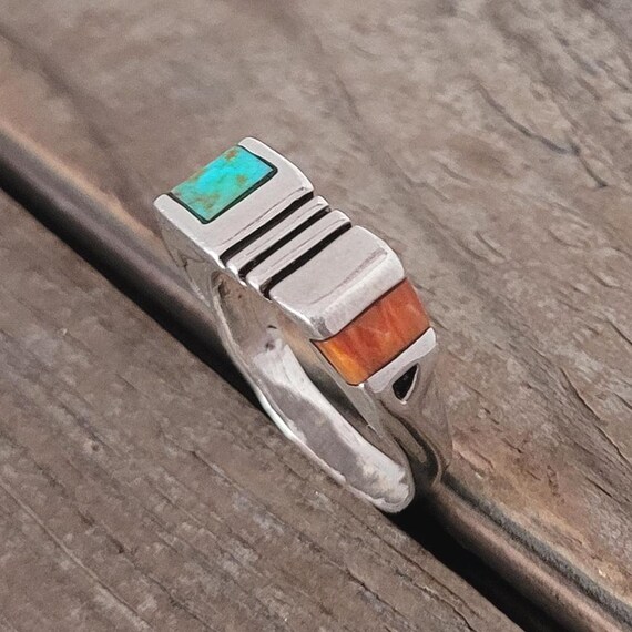 Sonoran Turquoise & Spiny Oyster Ring, Diné (Navajo)