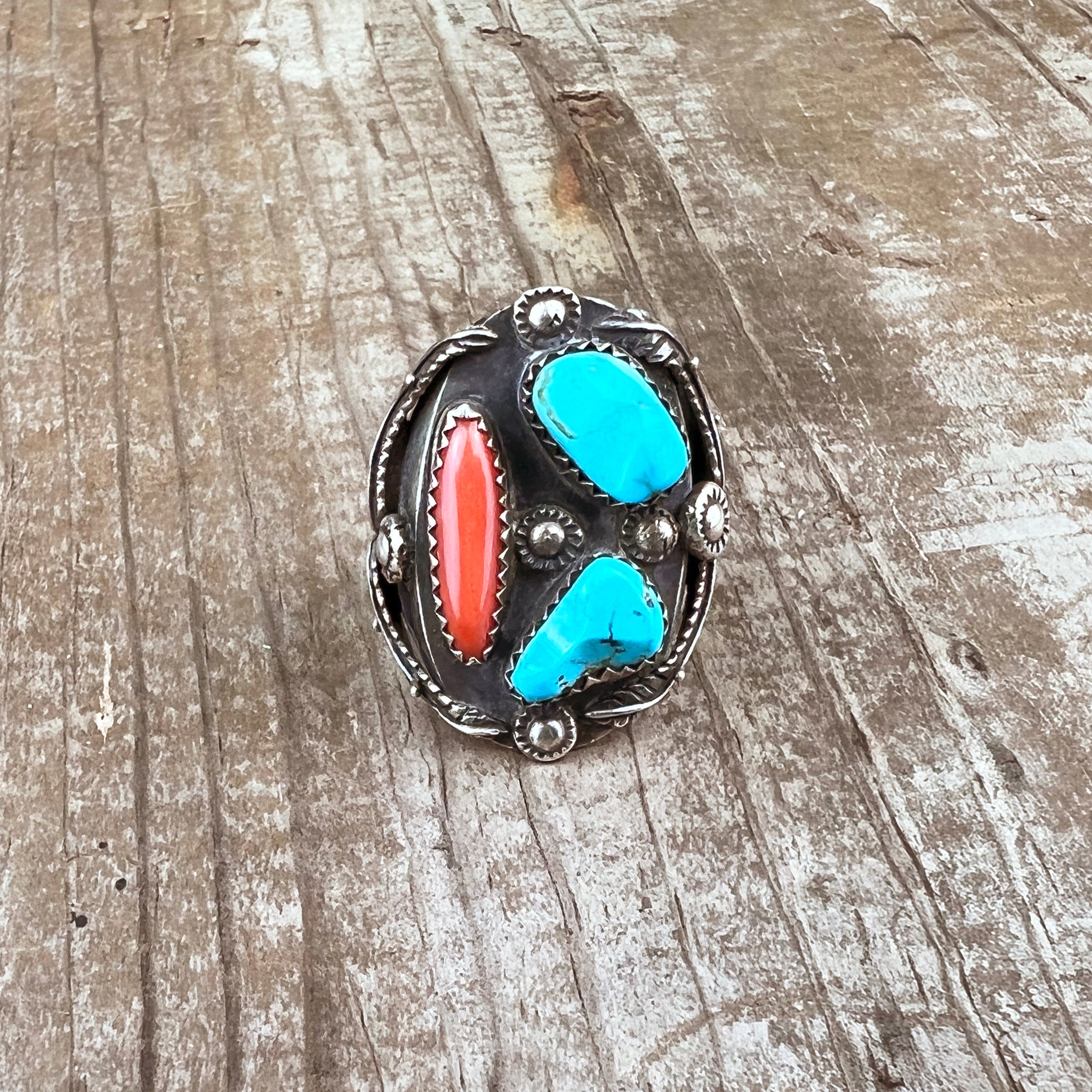 コーラルとターコイズのナバホリング - Etsy 日本